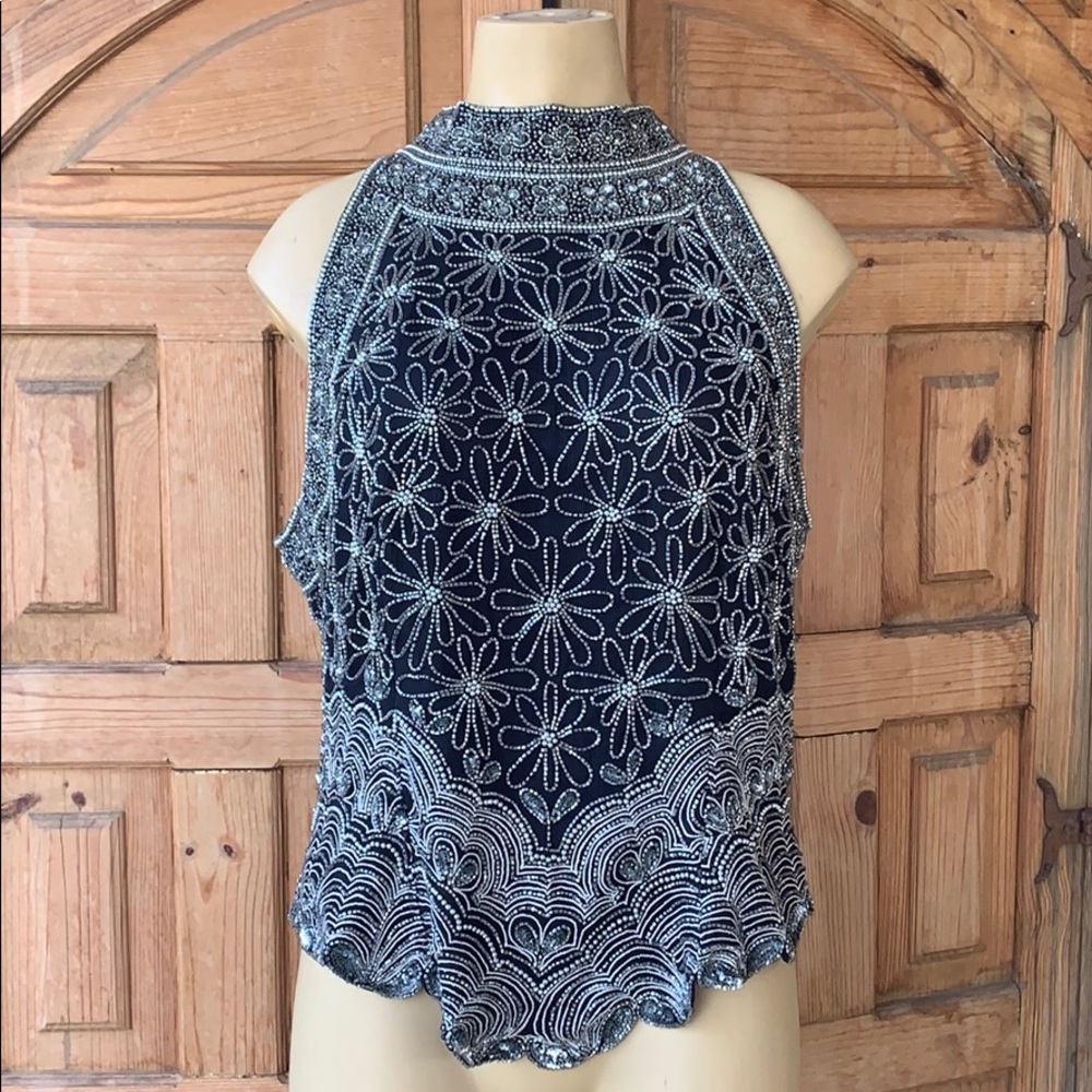 Vintage Beaded Halter Top